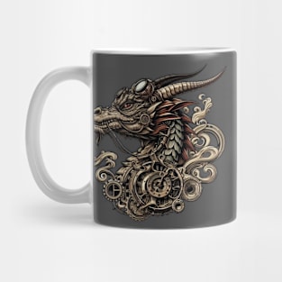 Fierce Steampunk Fantasy Dragon Mug